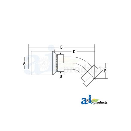 A & I Products HW-C62 Code 62 Flange Head - 45 Elbow 7 x3 x3 A-C6245-16-16-W